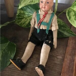 Vintage Doll with Red and Black Outfit